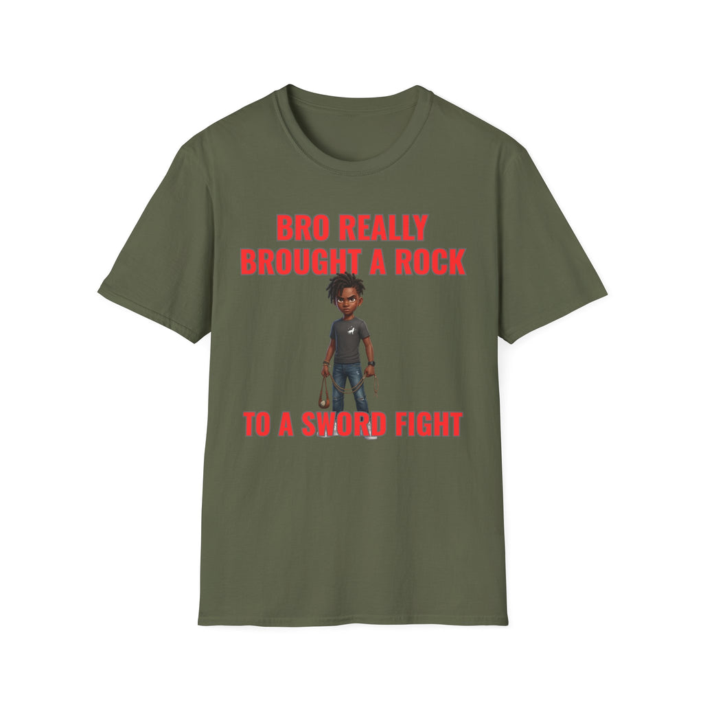 Bro Really Brought a Rock to a Sword Fight! alt. T-Shirt