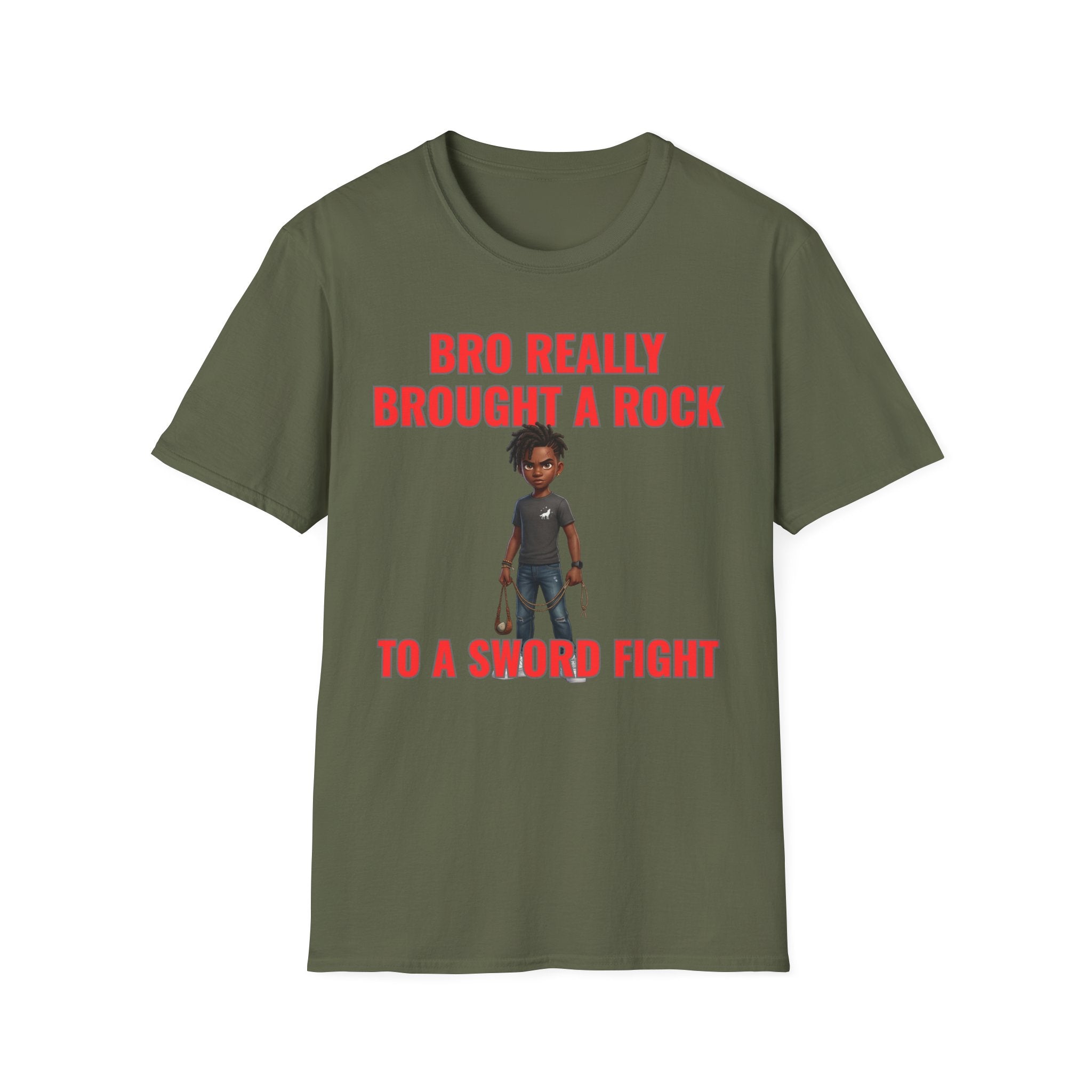 Bro Really Brought a Rock to a Sword Fight! alt. T-Shirt