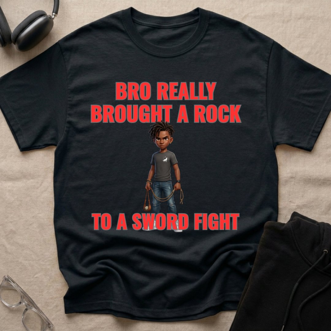 Bro Really Brought a Rock to a Sword Fight! alt. T-Shirt