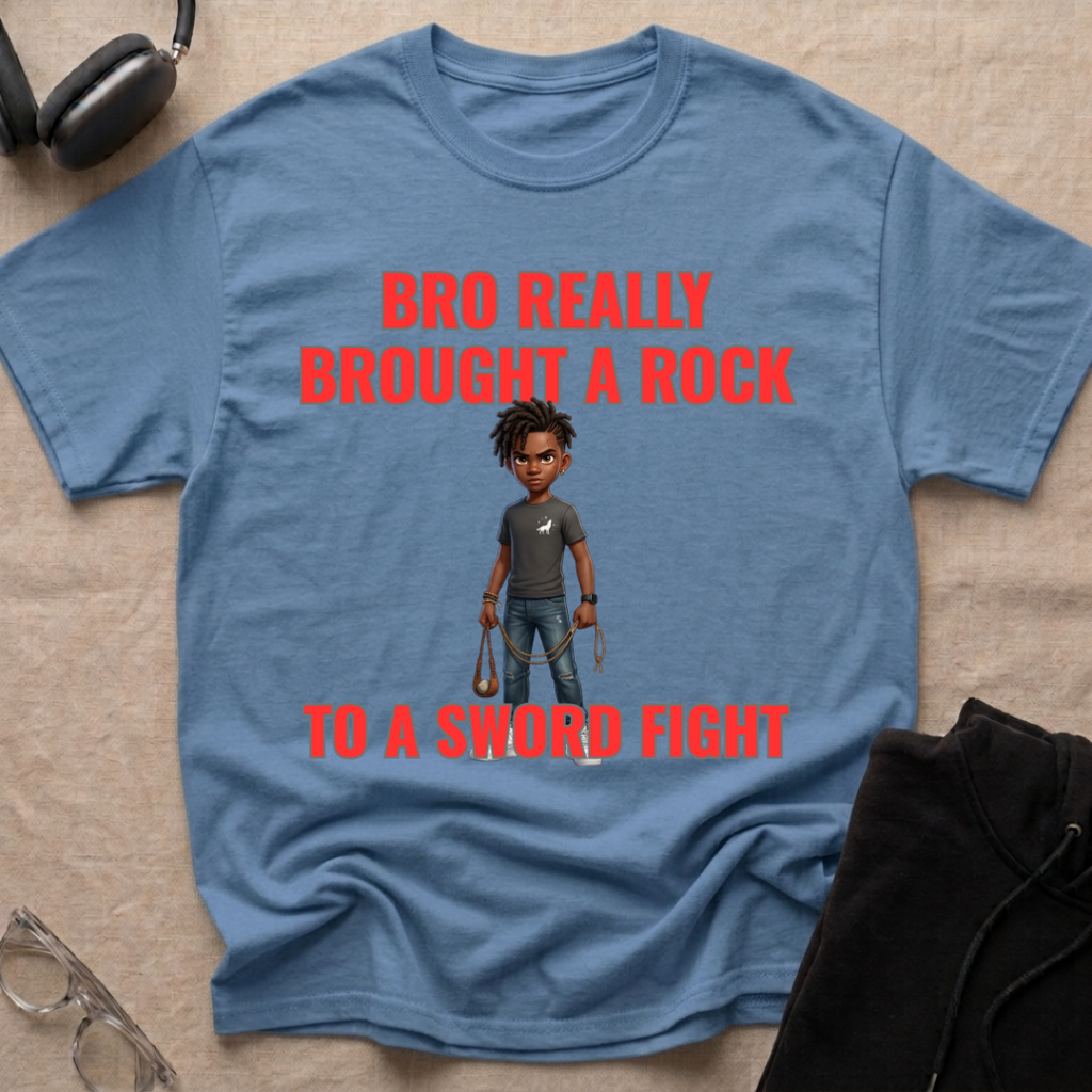 Bro Really Brought a Rock to a Sword Fight! alt. T-Shirt