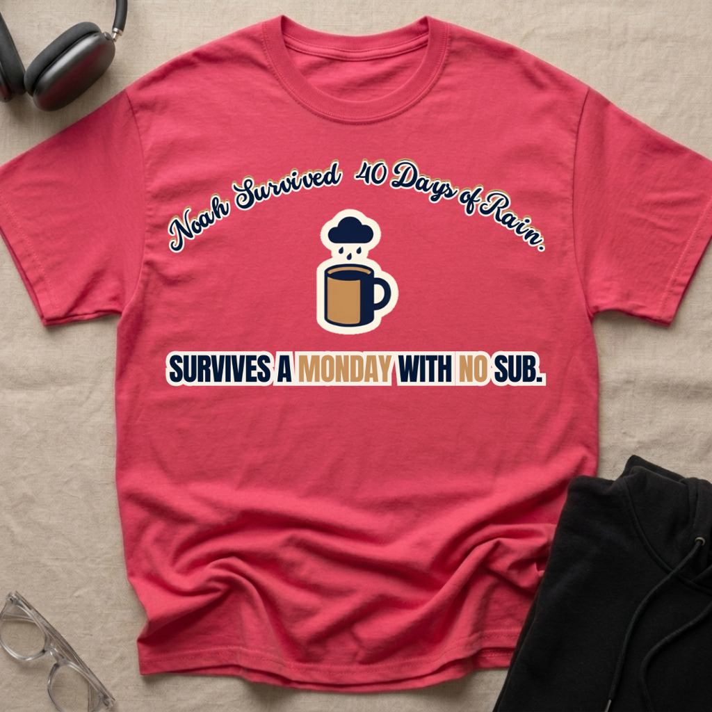 SURVIVED 40 DAYS OF RAIN, SURVIVES A MONDAY WITH NO SUB T-Shirt