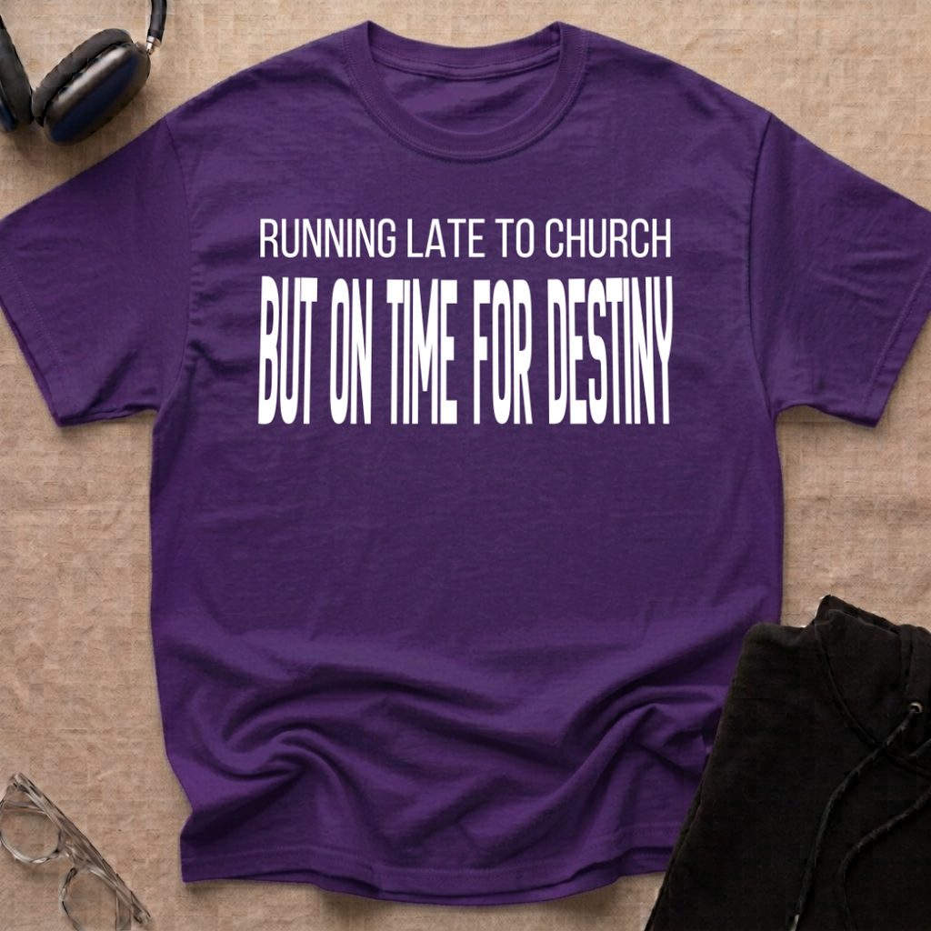 RUNNING LATE FOR  CHURCH, ON TIME FOR DESTINY T-Shirt