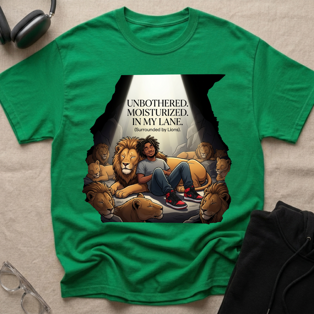 Unbothered, Moisturized, In my Lane! (Surrounded by Lions) T-Shirt