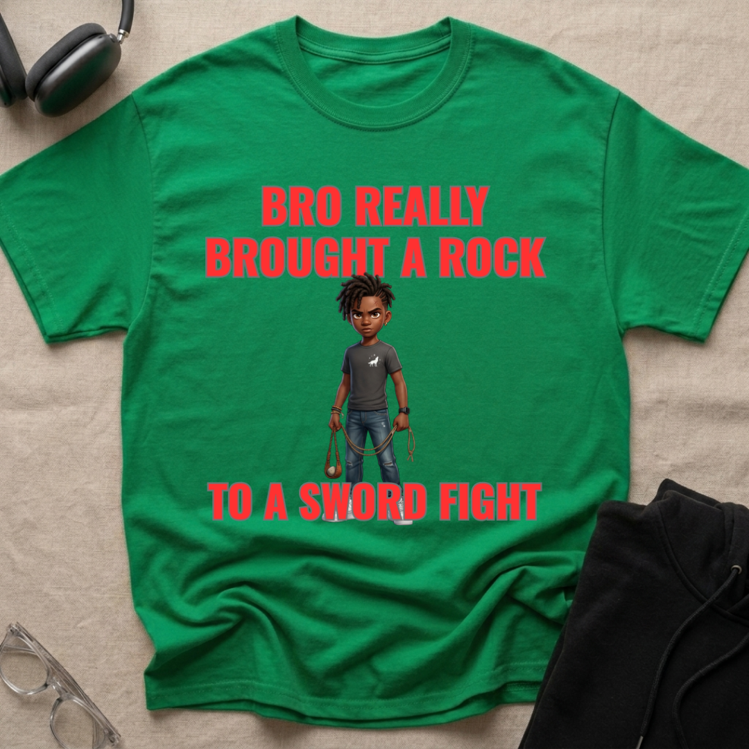 Bro Really Brought a Rock to a Sword Fight! alt. T-Shirt
