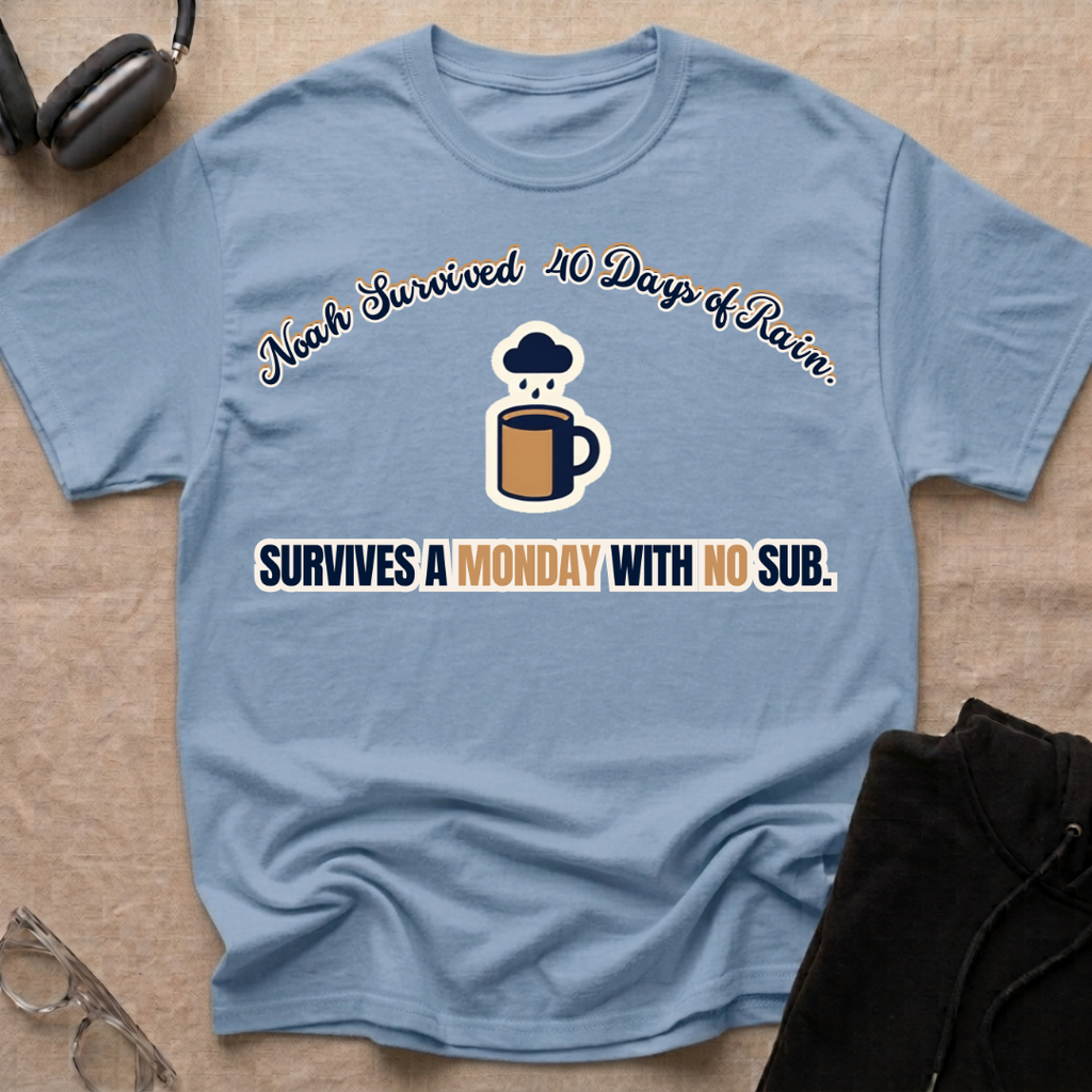SURVIVED 40 DAYS OF RAIN, SURVIVES A MONDAY WITH NO SUB T-Shirt