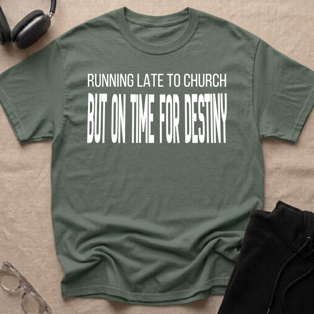 RUNNING LATE FOR  CHURCH, ON TIME FOR DESTINY T-Shirt