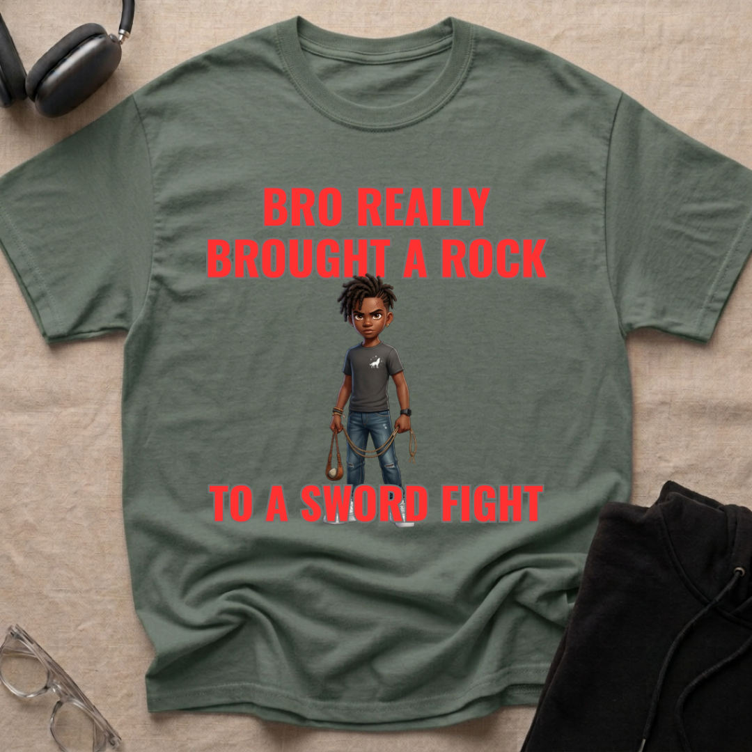 Bro Really Brought a Rock to a Sword Fight! alt. T-Shirt
