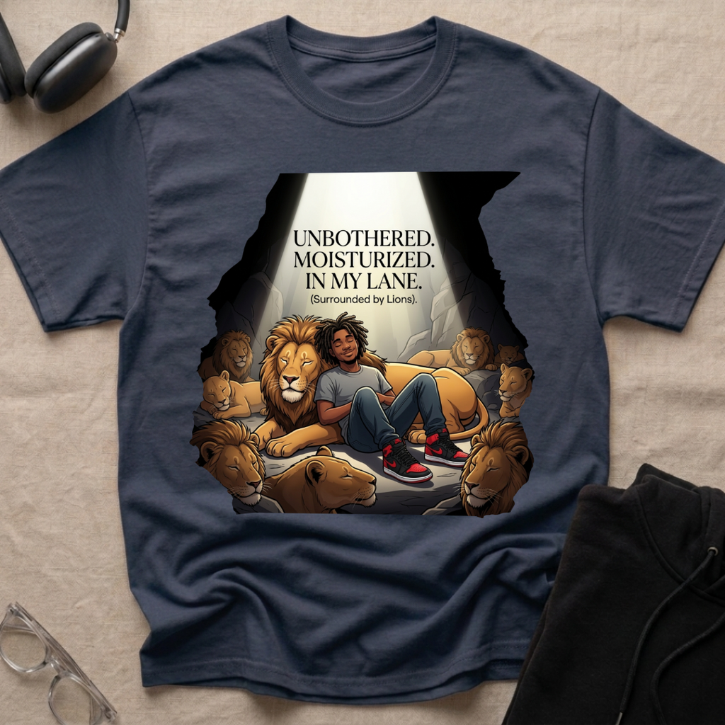 Unbothered, Moisturized, In my Lane! (Surrounded by Lions) T-Shirt