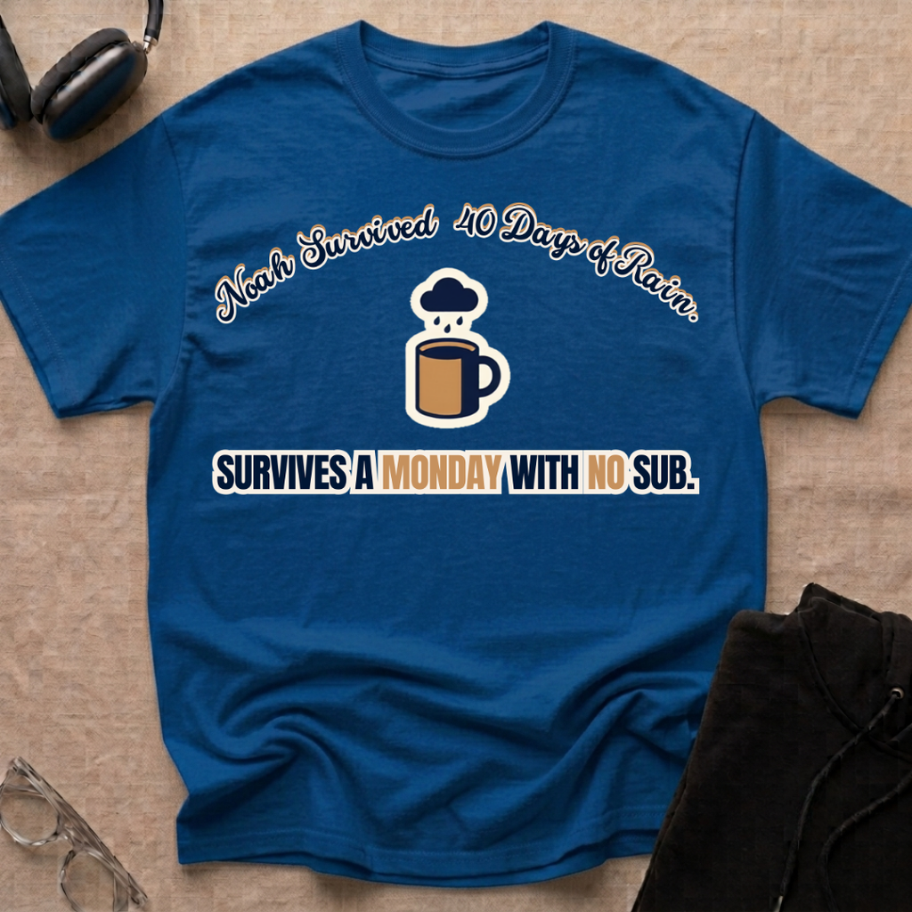 SURVIVED 40 DAYS OF RAIN, SURVIVES A MONDAY WITH NO SUB T-Shirt