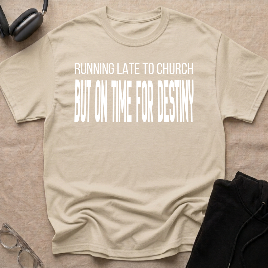 RUNNING LATE FOR  CHURCH, ON TIME FOR DESTINY T-Shirt
