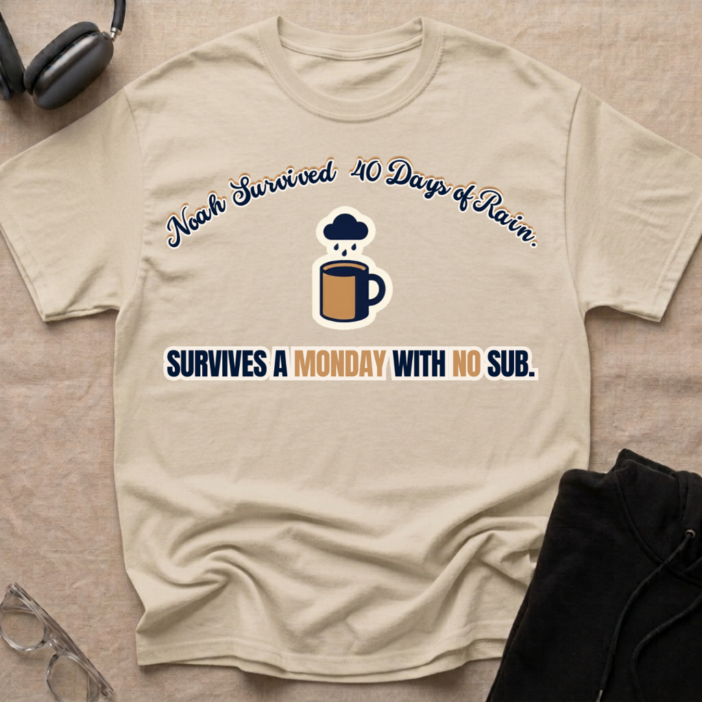 SURVIVED 40 DAYS OF RAIN, SURVIVES A MONDAY WITH NO SUB T-Shirt