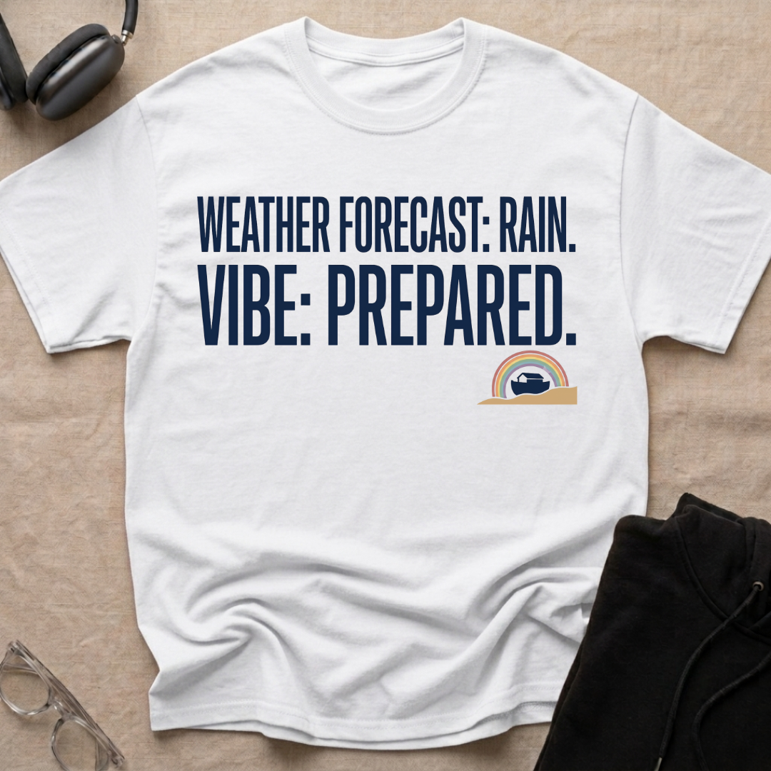 Weather Forecast Rain. Vibe Prepared T-Shirt