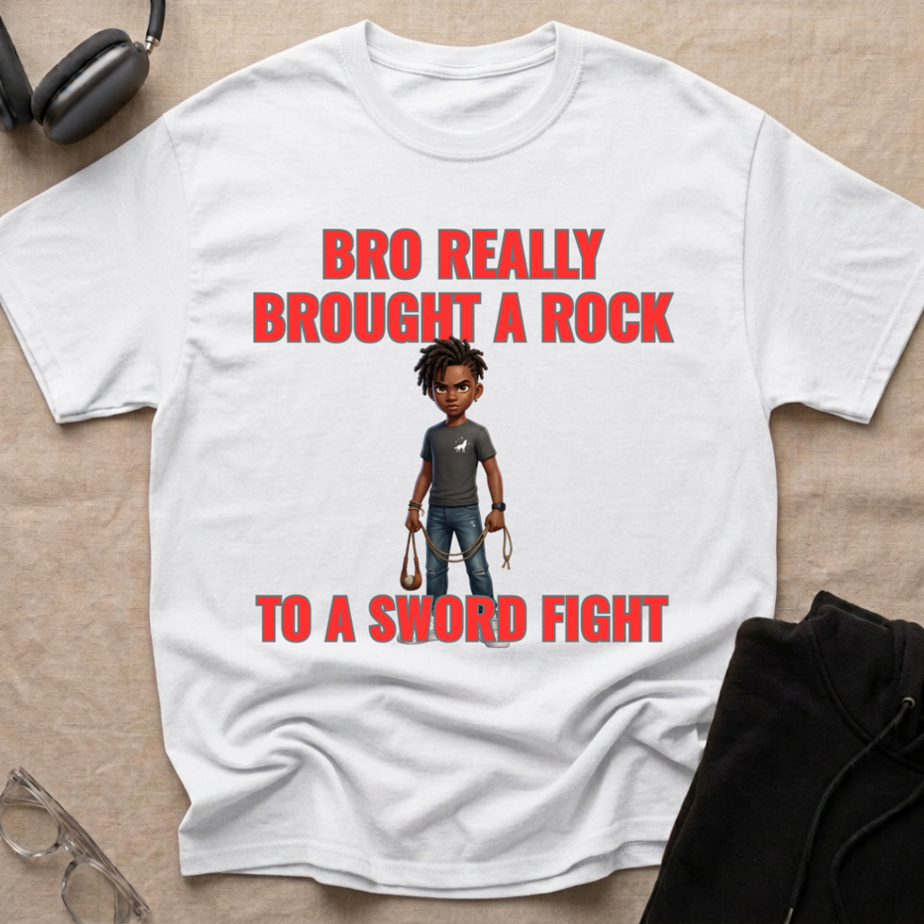 Bro Really Brought a Rock to a Sword Fight! alt. T-Shirt