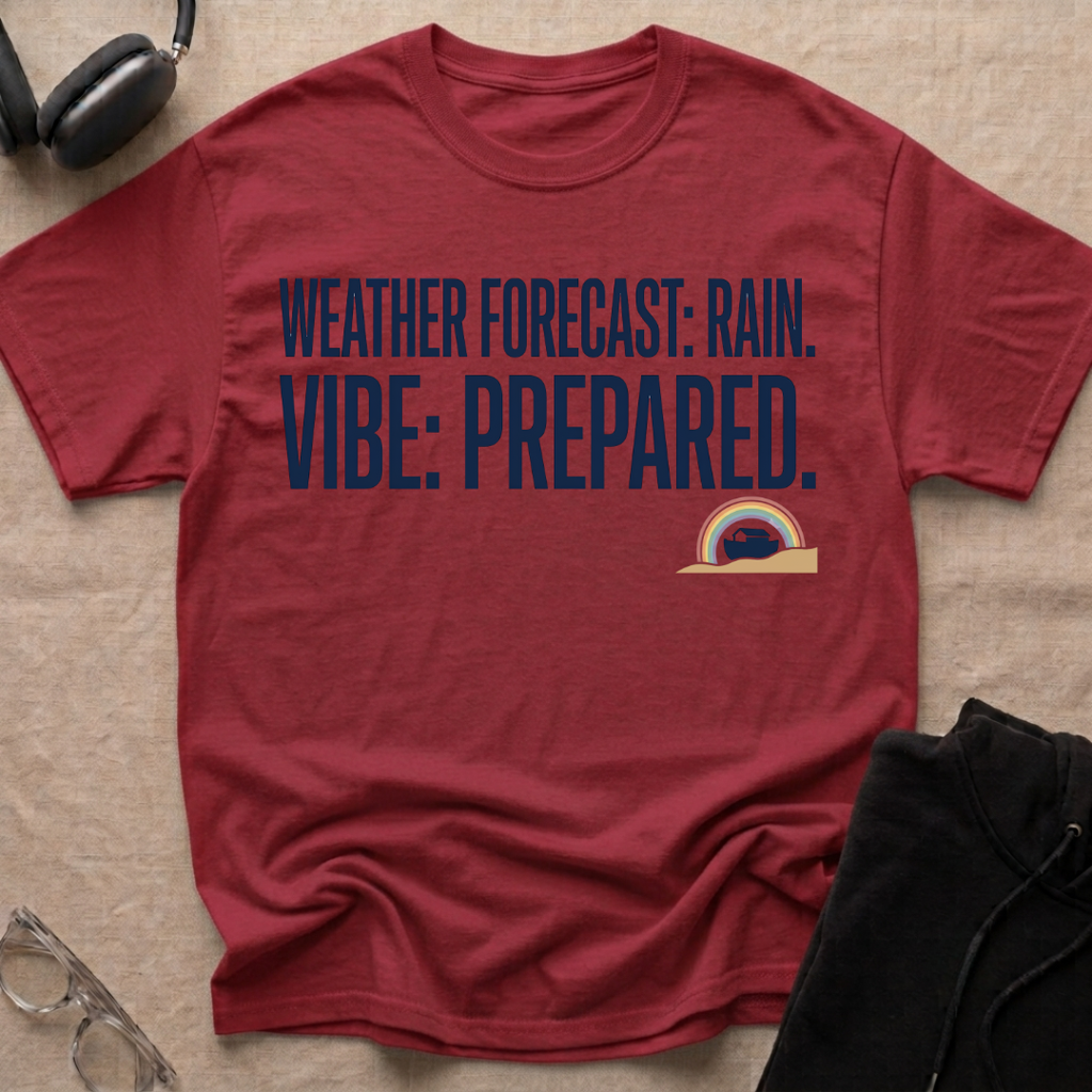 Weather Forecast Rain. Vibe Prepared T-Shirt
